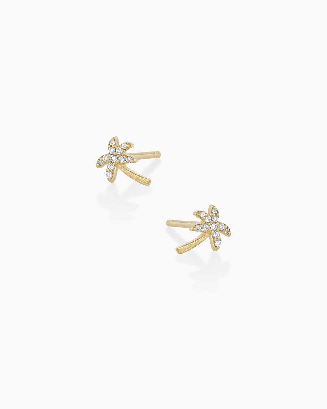 14K Diamond Palm Studs