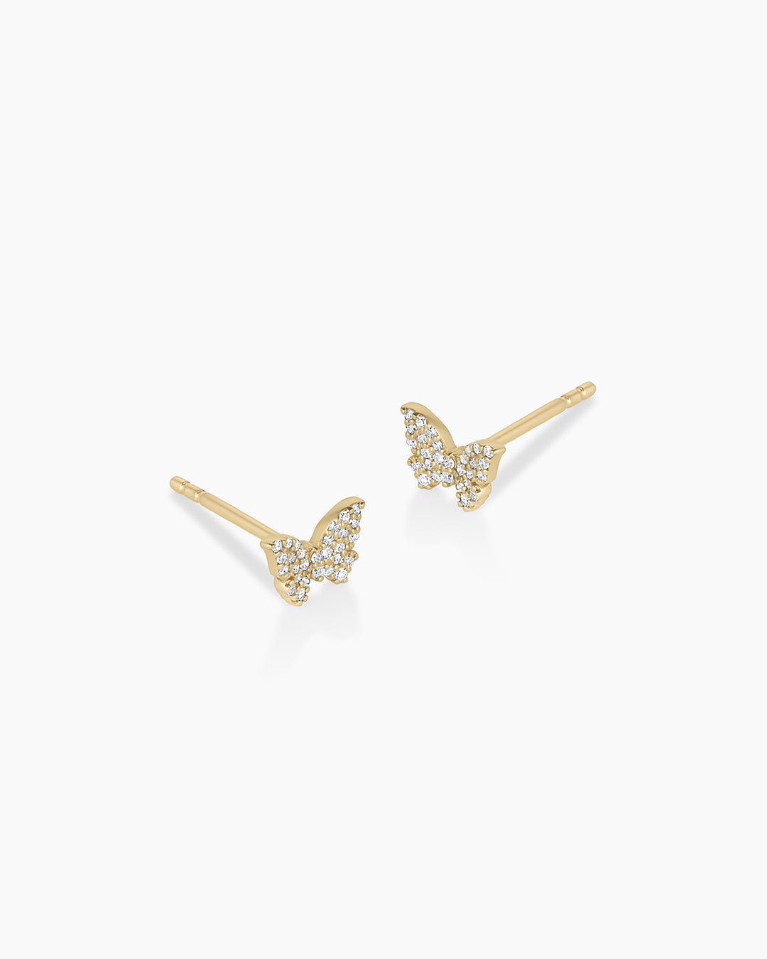 14K Diamond Butterfly Studs