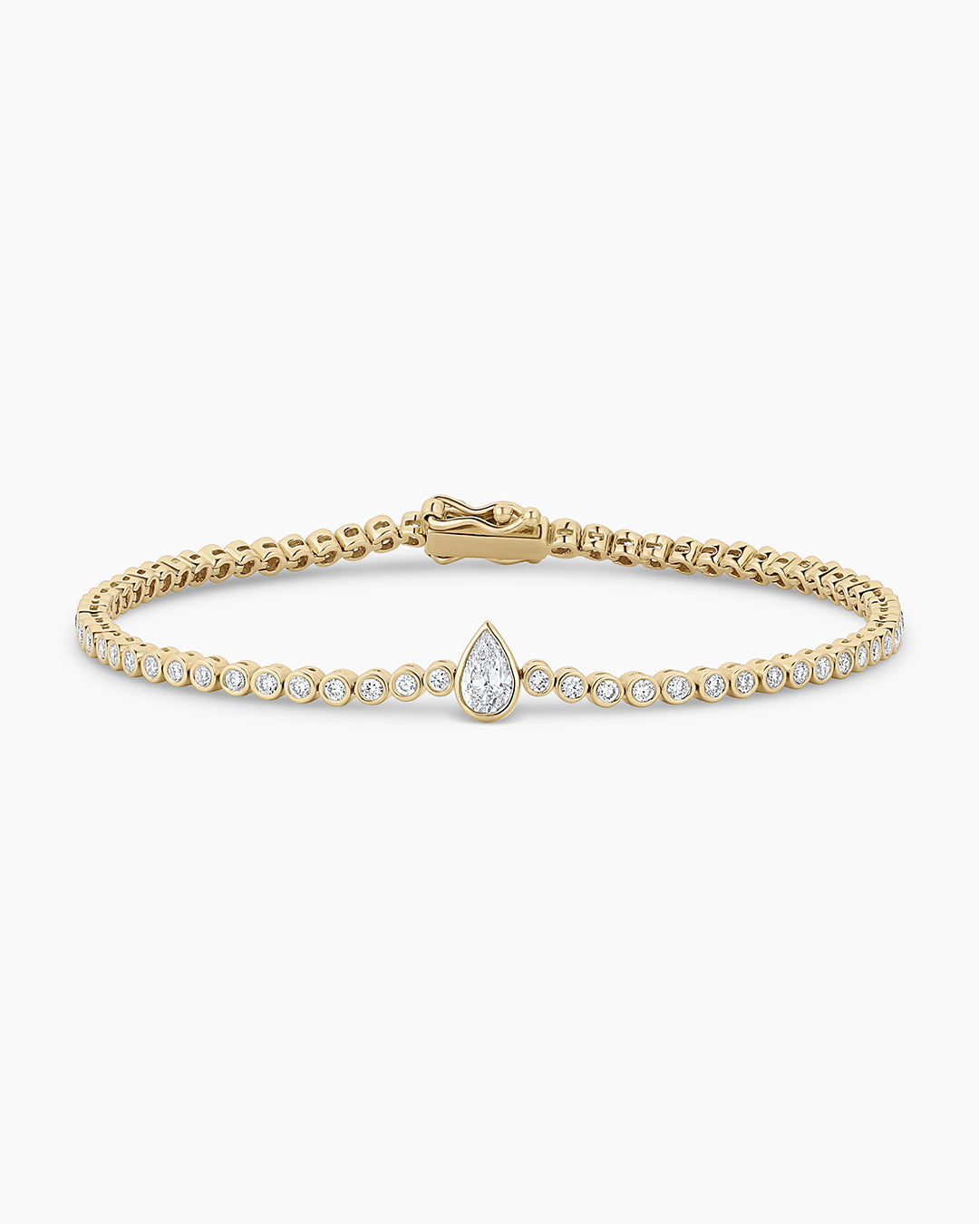 14K Lab Grown Diamond Pear Tennis Bracelet