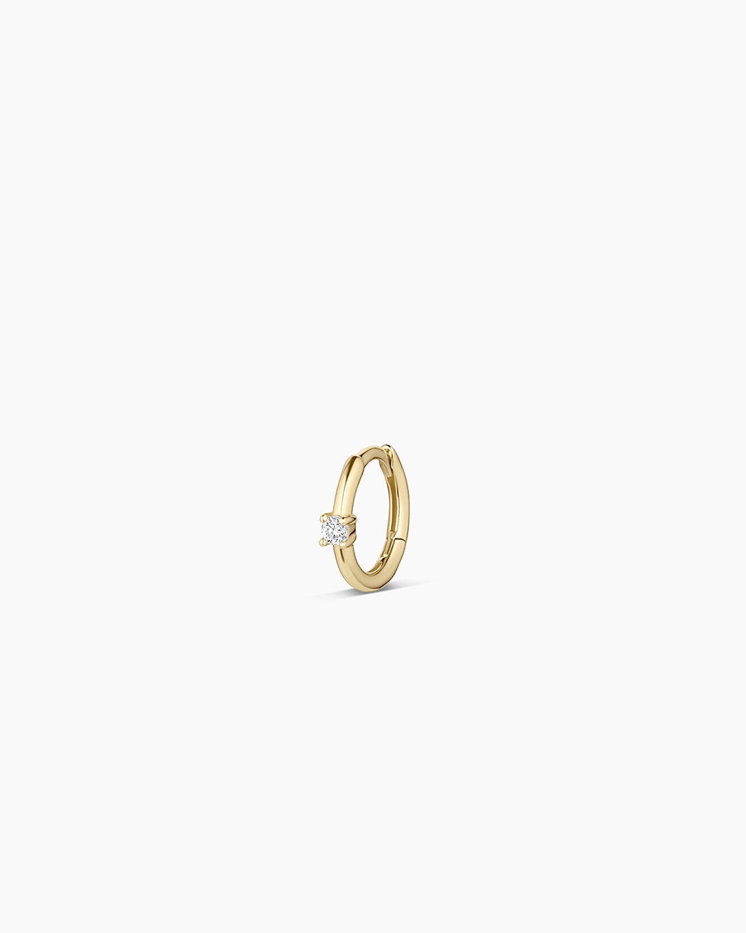 14K Diamond Solitaire Single Huggie