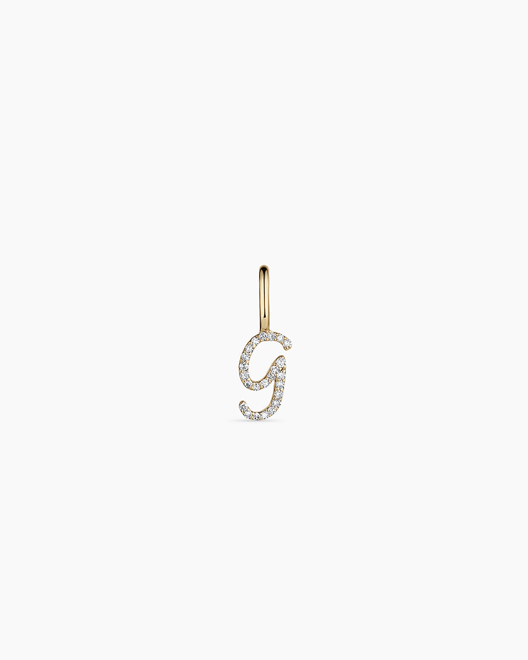 14K Diamond Script Alphabet Charm