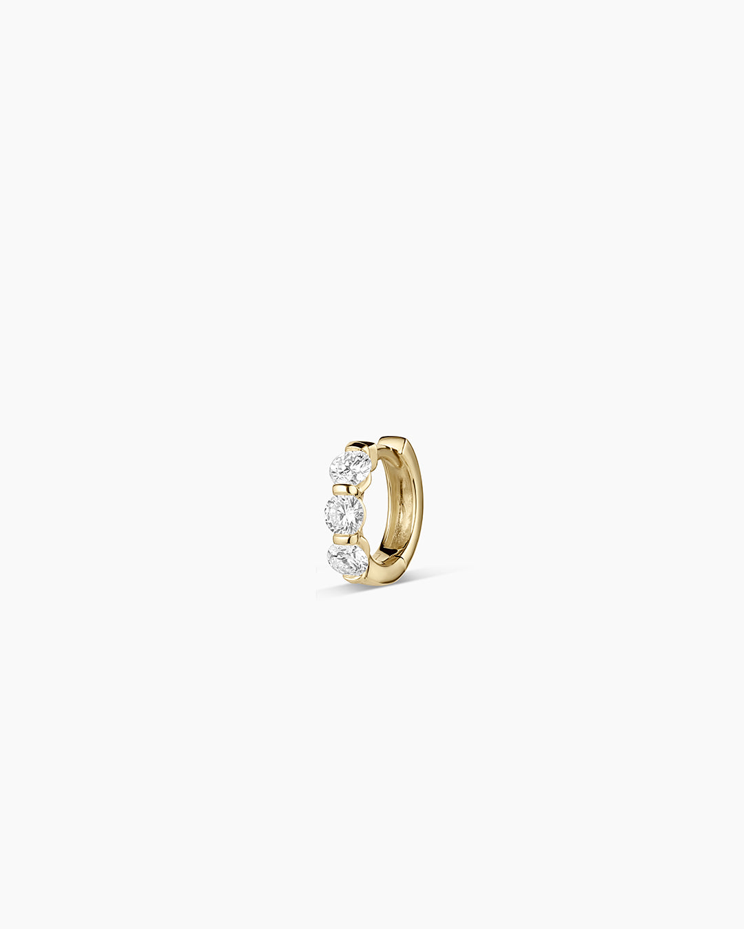 14K Lab Grown Diamond Halo Trio Single Huggie