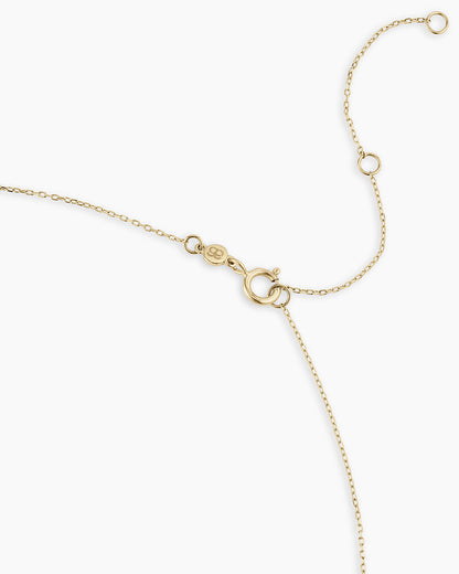 14K Gold Pearl Charm Necklace