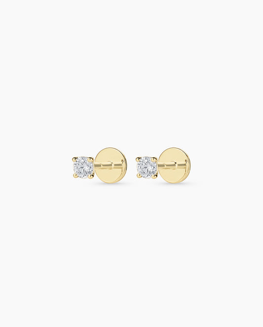 14K Lab Grown Diamond Solitaire Flat Back Studs