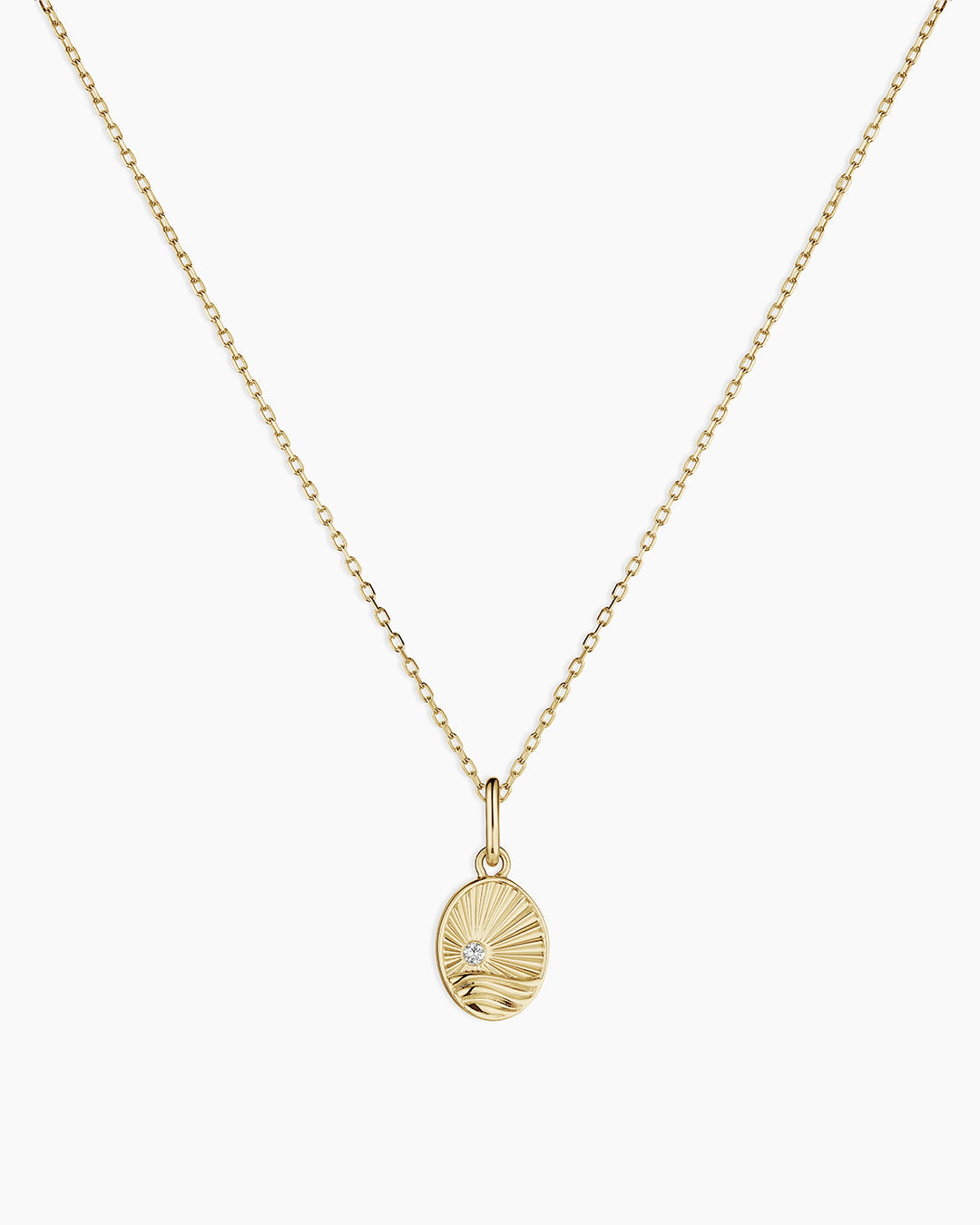 14K Diamond Beach Charm Necklace