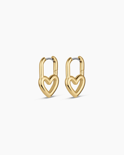 Open Heart Padlock Huggies