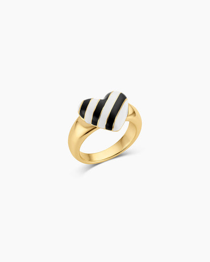 Campbell Enamel Heart Ring