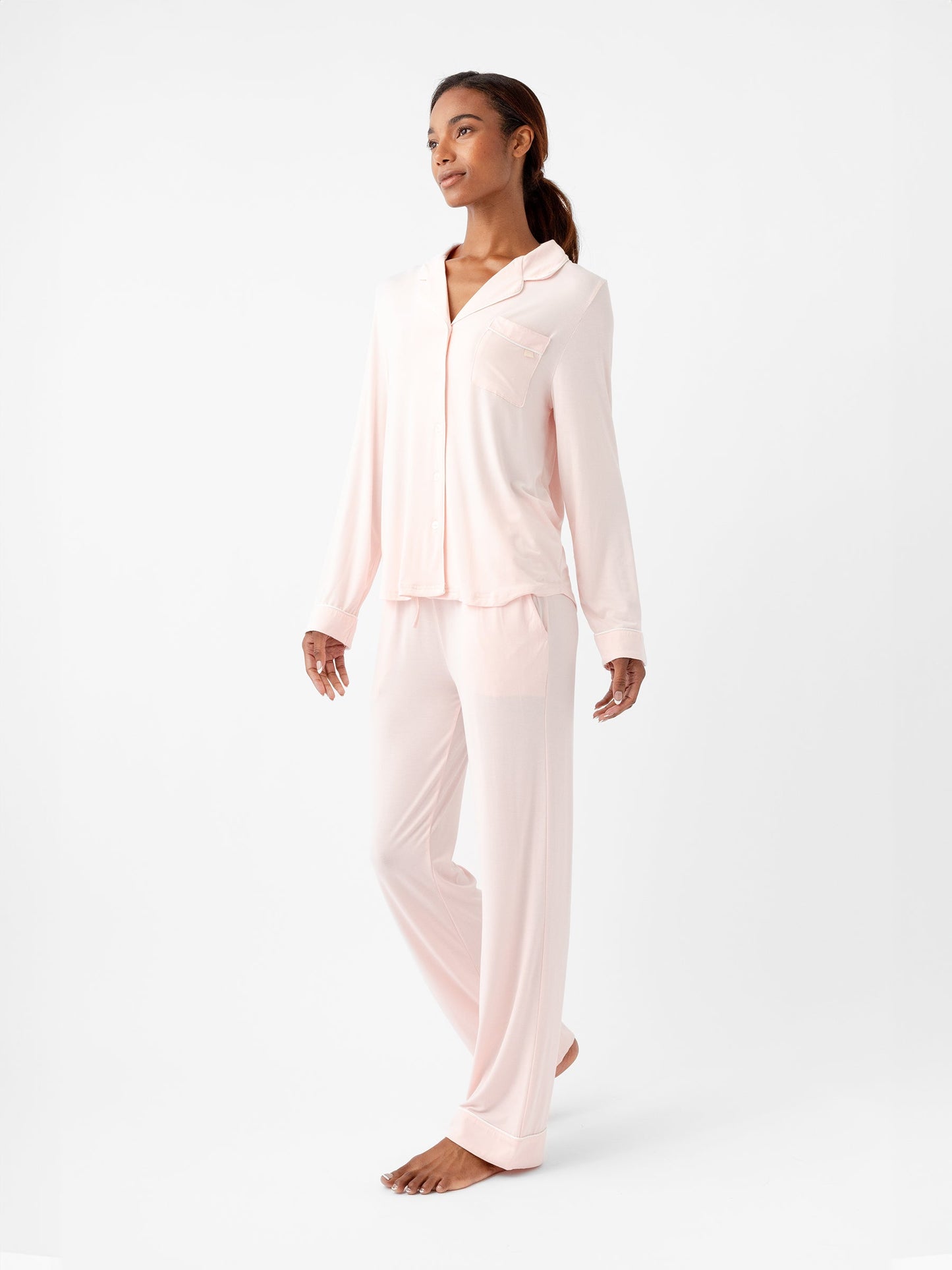 Women's Bamboo Stretch-Knit Long Sleeve Pajama Top TALL
