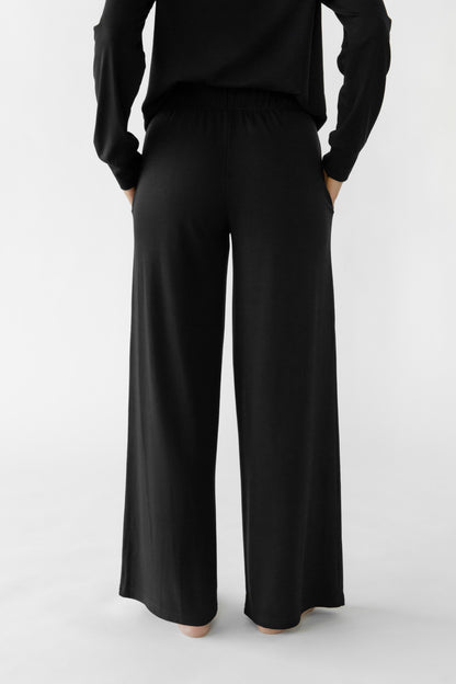 Women's Brushed Bamboo Wide Leg Pull On Pant TALL - Last Chance