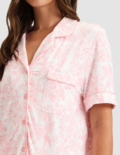 Women's Bamboo Stretch-Knit Short Sleeve Pajama Set