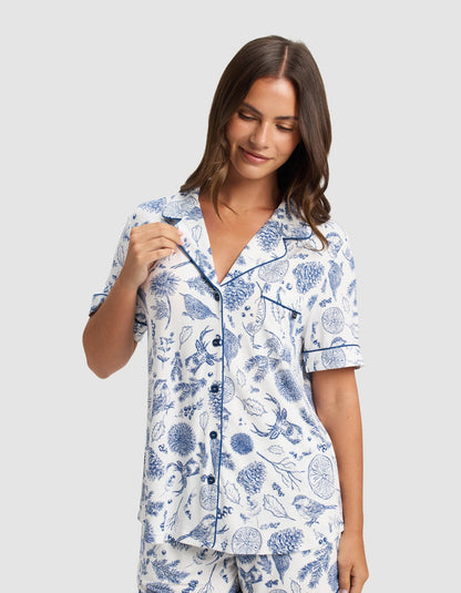 Women's Bamboo Stretch-Knit Short Sleeve Pajama Top - Last Chance
