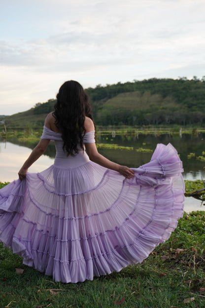 Off the Shoulder Tiered Gown by TransformationsbyTracy - Pattern Only