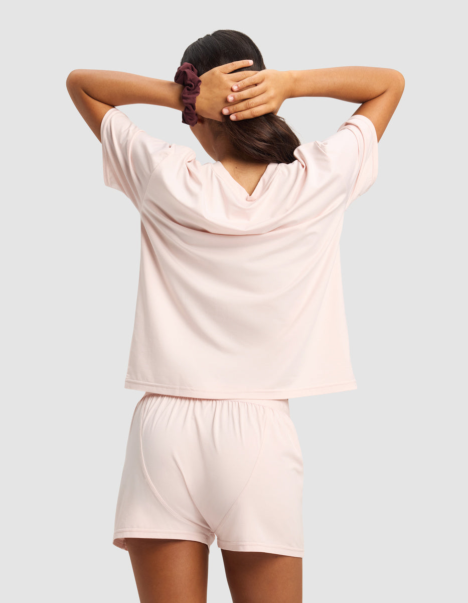 Women's First Layer Pajama Short Sleeve Tee & Boxer Short Set