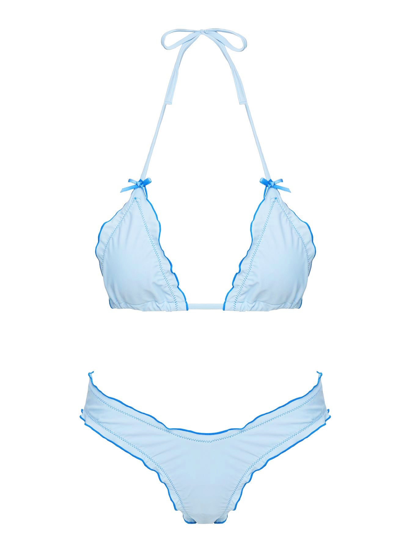 Kathrine High Cut Cheeky Bikini Bottoms Sky Blue