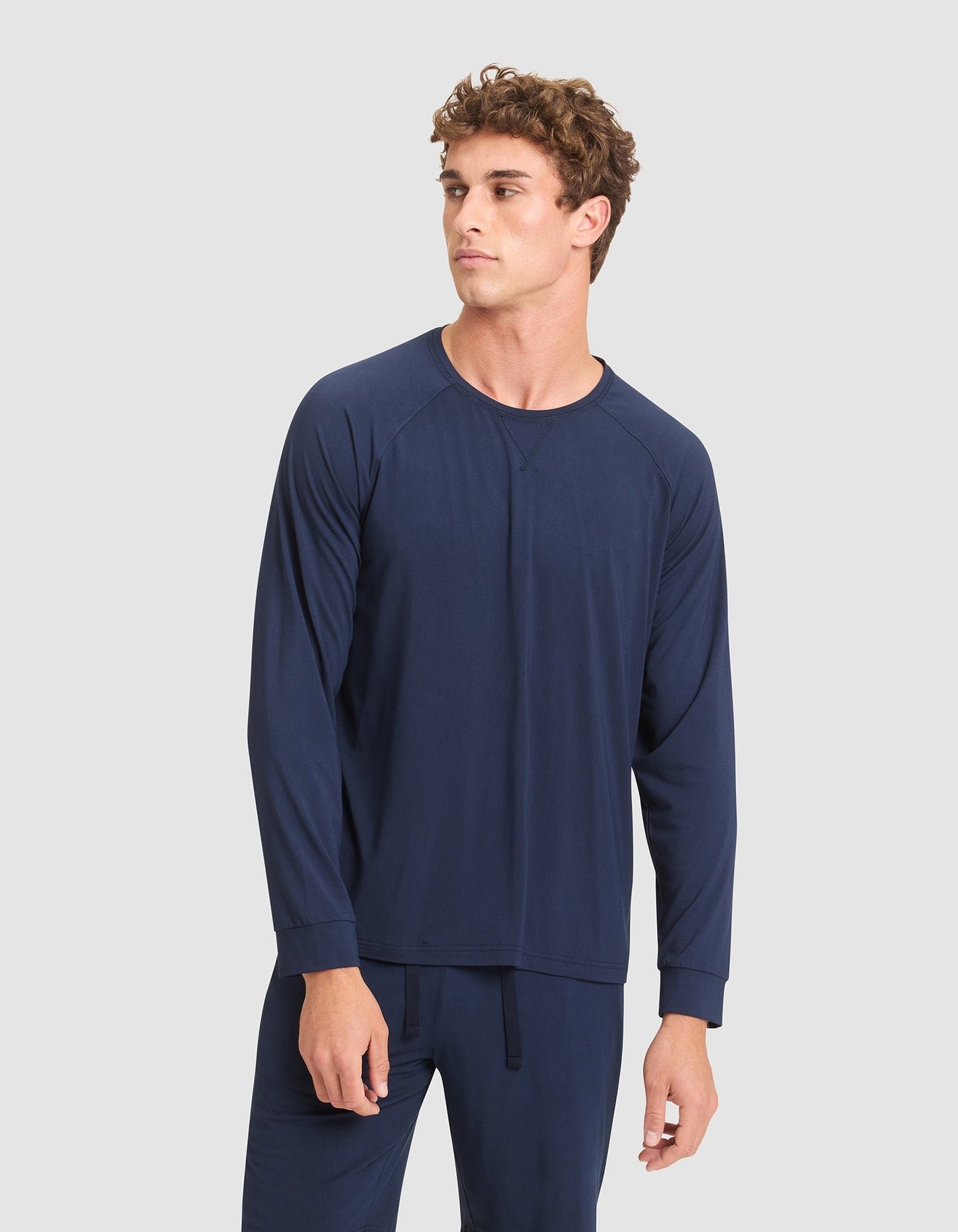 Men's Bamboo Stretch-Knit Long Sleeve Pajama Set