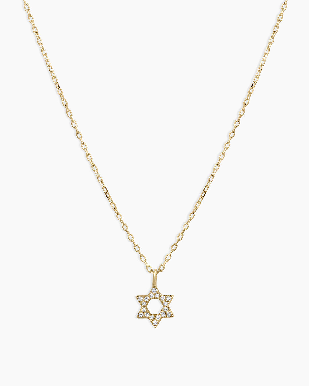 14K Diamond Star of David Necklace