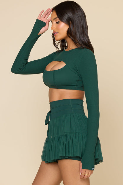 Relevé Ribbed Shrug - Pine