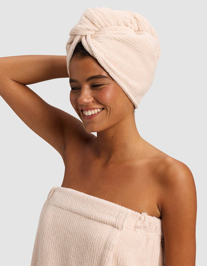 Ribbed Terry Hair Towel