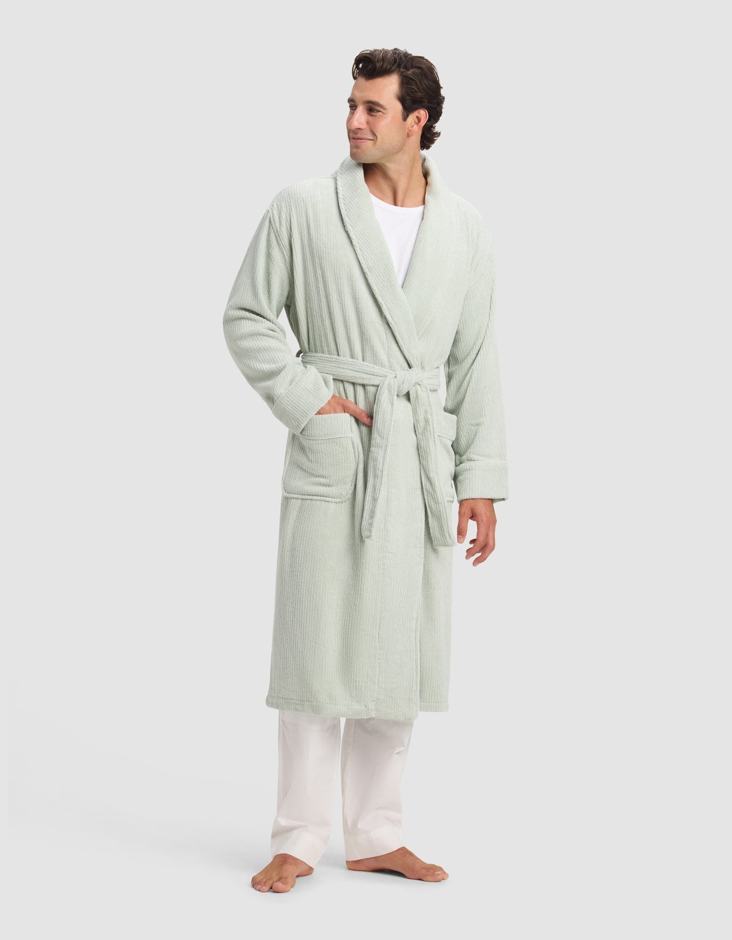 Ribbed Terry Bath Robe