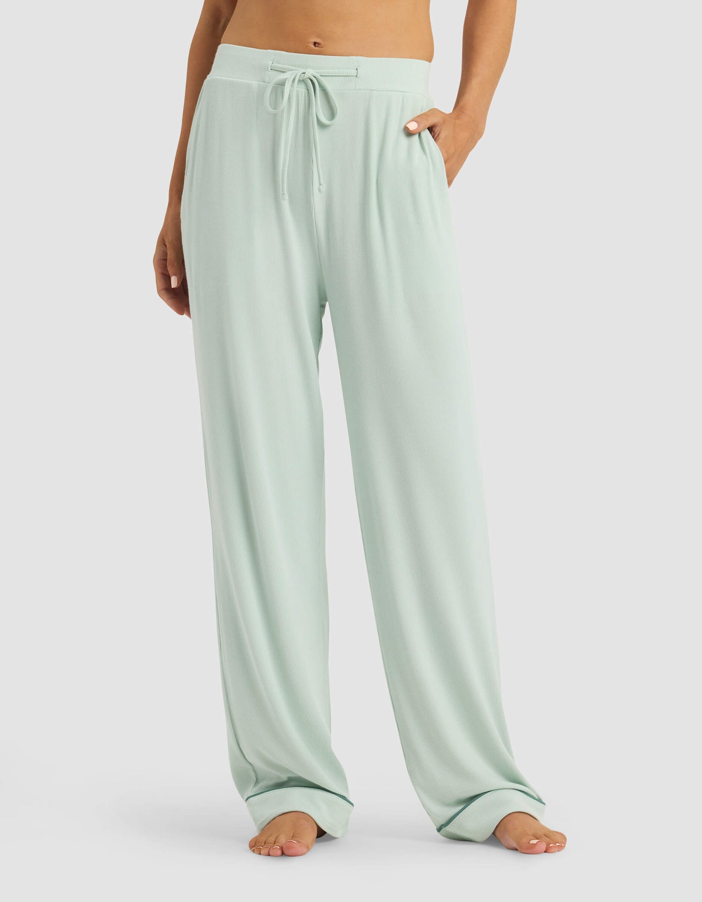 Women's Rib-Knit Classic Short Sleeve & Pant Pajama Set