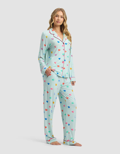 Women's Bamboo Stretch-Knit Long Sleeve Pajama Set - Last Chance