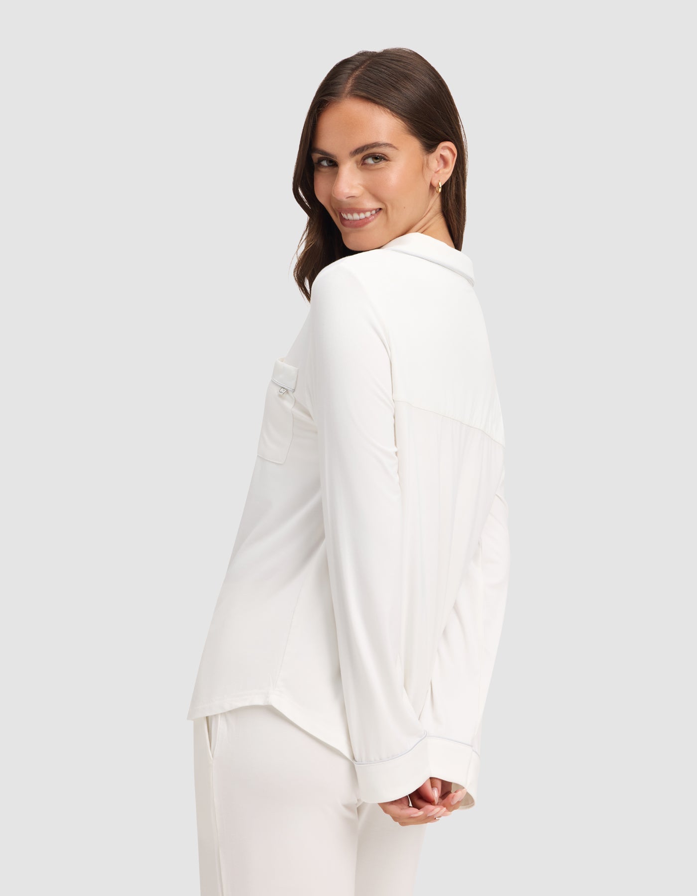 Women's Bamboo Stretch-Knit Long Sleeve Pajama Top