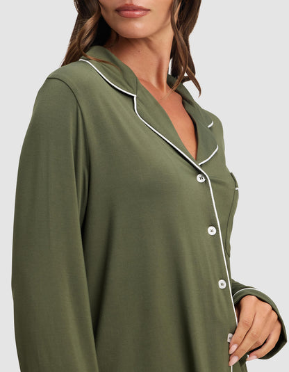 Women's Bamboo Stretch-Knit Long Sleeve Pajama Set