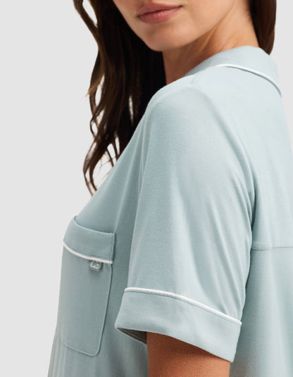 Women's Bamboo Stretch-Knit Short Sleeve & Pant Pajama Set