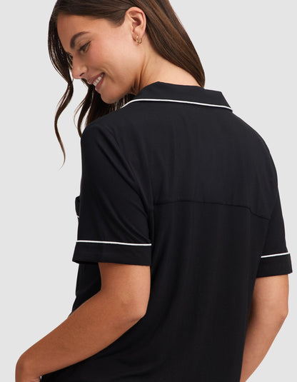 Women's Bamboo Stretch-Knit Short Sleeve Pajama Top