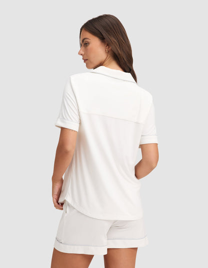 Women's Bamboo Stretch-Knit Short Sleeve Pajama Top