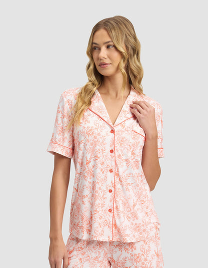 Women's Bamboo Stretch-Knit Short Sleeve & Pant Pajama Set